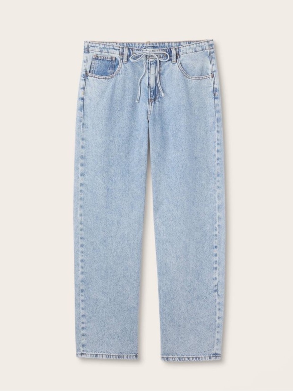 Women’s Mid Rise Drawstring Baggy Jeans - Parke x Target Light Wash 17 - Picture 4 of 4
